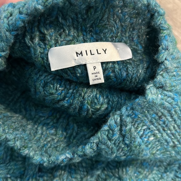 Milly oversized fisherman sweater in lagoon - Picture 4 of 6